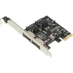 Контроллер PCI-E ASM1061 SATA III 2xE-SATA 2xSATA Ret(PCIE SATAIII 2 PORT) - фото 2