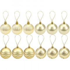 Набор шаров елочных Новогоднее украшение Триумф 12шт,7см,золотист НШ-1493