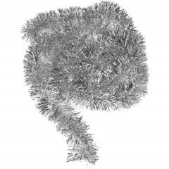 Мишура серебряная Новогодняя, длина 2 м, диаметр 7 см НУ-5483 - фото 2