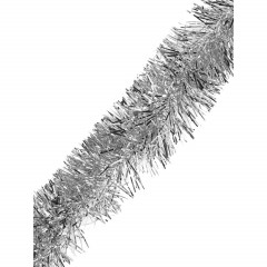 Мишура серебряная Новогодняя, длина 2 м, диаметр 7 см НУ-5483 - фото 3