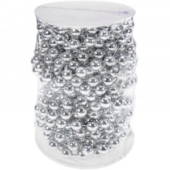 Бусы новогодние на елку серебристые Волшебство 10м,10мм,НУ-3422 - фото 2