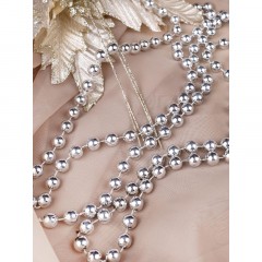 Бусы новогодние на елку серебристые Волшебство 10м,10мм,НУ-3422 - фото 3