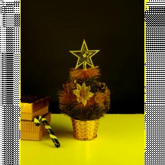 Елка Декоративная  с золотым декором в горшке, 30 см Т-4391 - фото 7