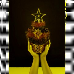 Елка Декоративная  с золотым декором в горшке, 30 см Т-4391 - фото 8