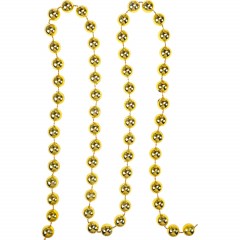 Бусы новогодние на елку Яркий праздник, d 1 см, длина 1,8м, золотые НУ-0053 - фото 2