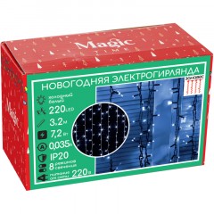 Гирлянда светодиодная 220LED ламп,300x200cм,220B,холодн бел,8реж,IP20,92813 Гирлянда светодиодная 220LED ламп,300x200cм,220B,холодн бел,8реж,IP20,92813 - фото 2