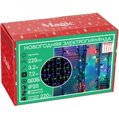 Гирлянда светодиодная НГ 220LEDламп,300x200cм,220B,мультицв,8реж,IP20,92811 - фото 3