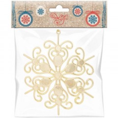 Игрушка НГ подвесная елочн.Снежинка кружевная в золот 14,5x14,5x0,3см,77947 Игрушка НГ подвесная елочн.Снежинка кружевная в золот 14,5x14,5x0,3см,77947 - фото 2