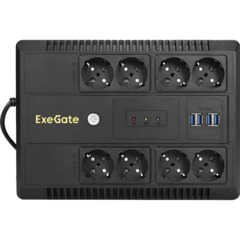 ИБП ExeGate NEO NNB-1000 лин-инт, 1000ВА/650Вт 8xEURO+4USB(EX293855RUS) - фото 2