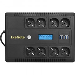 ИБП ExeGate NEO Smart LHB-800 лин-инт, 800ВА/480Вт,8xEURO+4USB(EX293857RUS) ИБП ExeGate NEO Smart LHB-800 лин-инт, 800ВА/480Вт,8xEURO+4USB(EX293857RUS) - фото 2