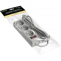Сетевой фильтр ExeGate SP-3-1.8G 3р1.8м, 10А/2,2кВт,серый(EX221177RUS) Сетевой фильтр ExeGate SP-3-1.8G 3р1.8м, 10А/2,2кВт,серый(EX221177RUS) - фото 2