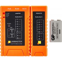 Тестер витой пары LANMASTER LAN-TST-WRM-310-POE с индикаторами, опред. POE Тестер витой пары LANMASTER LAN-TST-WRM-310-POE с индикаторами, опред. POE - фото 2