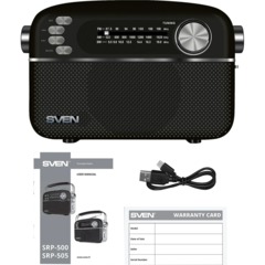 Радиоприемник Sven SRP-505, 3Вт, Bluetooth, FM/AM/SW/USB/microSD/AUX, аккум - фото 5