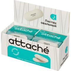 Ластик овальный Attache, 57x25x11, термопласт.каучук, белый - фото 5