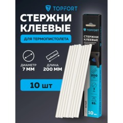 Стержни клеевые белые 7x200, упаковка 10 штук, Topfort - фото 7