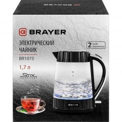 Чайник электрический BRAYER 1075BR ,2200Вт,1,7л,стекл.корп,VNQ by STRIX Чайник электрический BRAYER 1075BR ,2200Вт,1,7л,стекл.корп,VNQ by STRIX - фото 6