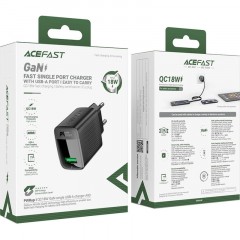 Зарядное устройство сетевое ACEFAST (AF-A90P3-BK)QC18W GaN USB-A с каб Зарядное устройство сетевое ACEFAST (AF-A90P3-BK)QC18W GaN USB-A с каб - фото 7