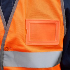 Жилет сигнальный, Тип 2Т с бейджем, цв.оранж.(р.L/48-50) - фото 6