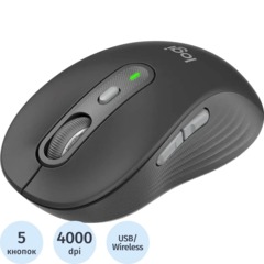 Мышь компьютерная Logitech M750 4000dpi BT/USB 5but(910-006269)графит