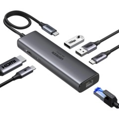 Разветвитель USB UGREEN CM512(45000)USB-C to HDMI/2xUSB-A/USB-C/RJ45/PD ср - фото 2