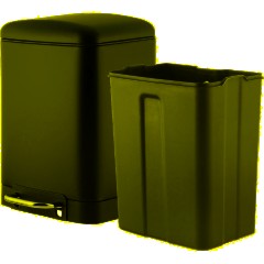 Ведро мусорное с педалью и доводчиком Luscan 6л, черное,прямоуг,металл - фото 4