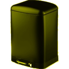 Ведро мусорное с педалью и доводчиком Luscan 12л,черное,прямоуг,металл