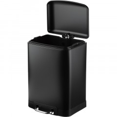 Ведро мусорное с педалью и доводчиком Luscan 12л,черное,прямоуг,металл - фото 3