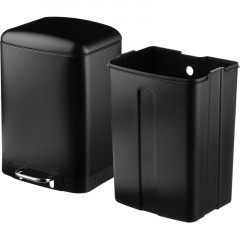 Ведро мусорное с педалью и доводчиком Luscan 12л,черное,прямоуг,металл - фото 4