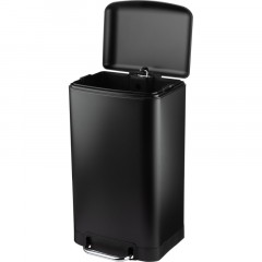 Ведро мусорное с педалью и доводчиком Luscan 30л,черное,прямоуг,металл - фото 3