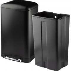 Ведро мусорное с педалью и доводчиком Luscan 30л,черное,прямоуг,металл - фото 4