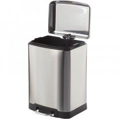 Ведро мусорное с педалью и доводчиком Luscan 12л,матов., прямоуг,нерж сталь - фото 3