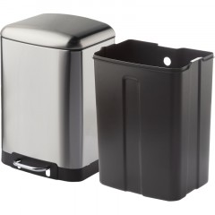 Ведро мусорное с педалью и доводчиком Luscan 12л,матов., прямоуг,нерж сталь - фото 4