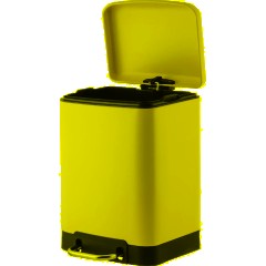 Ведро мусорное с педалью и доводчиком Luscan 6л,бежевое,прямоуг,металл - фото 3