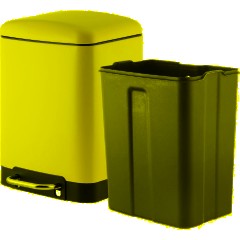 Ведро мусорное с педалью и доводчиком Luscan 6л,бежевое,прямоуг,металл - фото 4