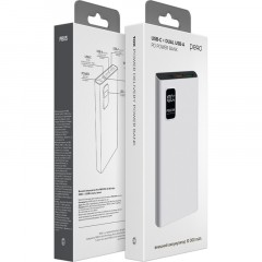 Внешний аккумулятор PERO PB05 10000 mAh,Li-Pol,output USB-C + 2USB-A,белый - фото 8