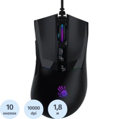 Мышь компьютерная A4Tech Bloody(W90 MAX ( STONE BLACK))чер.10000dpi USB 7b
