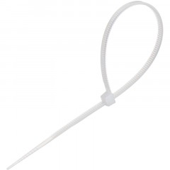 Стяжка (хомут) 150 мм x 2,5 мм,Bigtech BT-CT-150-25-W,нейлон,бел.,100 шт/уп