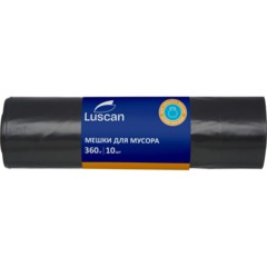 Мешки для мусора ПВД 360л 60мкм 10шт/рул черные 110х140см Luscan_СПБ
