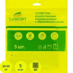 Салфетки хозяйственные Luscan Prof с абразив 300г/м2,30х30см, синяя, 5шт/уп