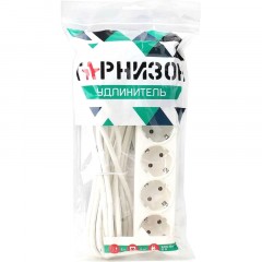 Удлинитель Гарнизон EL-NB-G4-W-5 4р/5м, 10А, с выкл. и зазем., белый Удлинитель Гарнизон EL-NB-G4-W-5 4р/5м, 10А, с выкл. и зазем., белый - фото 3