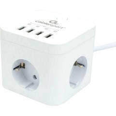 Сетевой фильтр Cablexpert Cube 3р/1,5м, 10А, 4хUSB, белый(CUBE-3-U4-W-1.5) Сетевой фильтр Cablexpert Cube 3р/1,5м, 10А, 4хUSB, белый(CUBE-3-U4-W-1.5) - фото 2