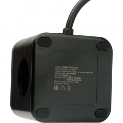 Сетевой фильтр Cablexpert Cube 3р/1,5м, 10А, 3xUSB,черный(CUBE-3-CU3-B-1.5) Сетевой фильтр Cablexpert Cube 3р/1,5м, 10А, 3xUSB,черный(CUBE-3-CU3-B-1.5) - фото 3
