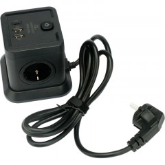 Сетевой фильтр Cablexpert Tower 4р/2м, 10А, 2хUSB, черный(TWR-4-CU2-B-2) Сетевой фильтр Cablexpert Tower 4р/2м, 10А, 2хUSB, черный(TWR-4-CU2-B-2) - фото 2