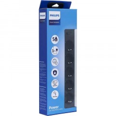 Сетевой фильтр Philips CHP2155BB/51 5р/3м, 10А, черный Сетевой фильтр Philips CHP2155BB/51 5р/3м, 10А, черный - фото 2