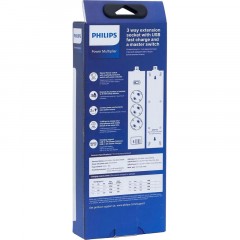 Сетевой фильтр Philips CHP4336BA/51 3р/2м с USB, 10А, черный Сетевой фильтр Philips CHP4336BA/51 3р/2м с USB, 10А, черный - фото 3