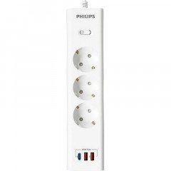 Сетевой фильтр Philips CHP4336WA/51 3р/2м с USB, 10А, белый Сетевой фильтр Philips CHP4336WA/51 3р/2м с USB, 10А, белый - фото 2