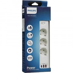 Сетевой фильтр Philips CHP4336WA/51 3р/2м с USB, 10А, белый Сетевой фильтр Philips CHP4336WA/51 3р/2м с USB, 10А, белый - фото 4