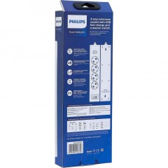 Сетевой фильтр Philips CHP4346BA/51 4р/2м с USB, 10А, черный Сетевой фильтр Philips CHP4346BA/51 4р/2м с USB, 10А, черный - фото 5