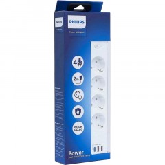 Сетевой фильтр Philips CHP4346WA/51 4р/2м с USB, 10А, белый Сетевой фильтр Philips CHP4346WA/51 4р/2м с USB, 10А, белый - фото 4