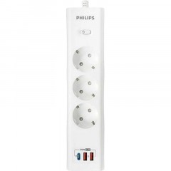 Сетевой фильтр Philips CHP8236WB/51 3р/3м с USB, 10А, белый Сетевой фильтр Philips CHP8236WB/51 3р/3м с USB, 10А, белый - фото 2